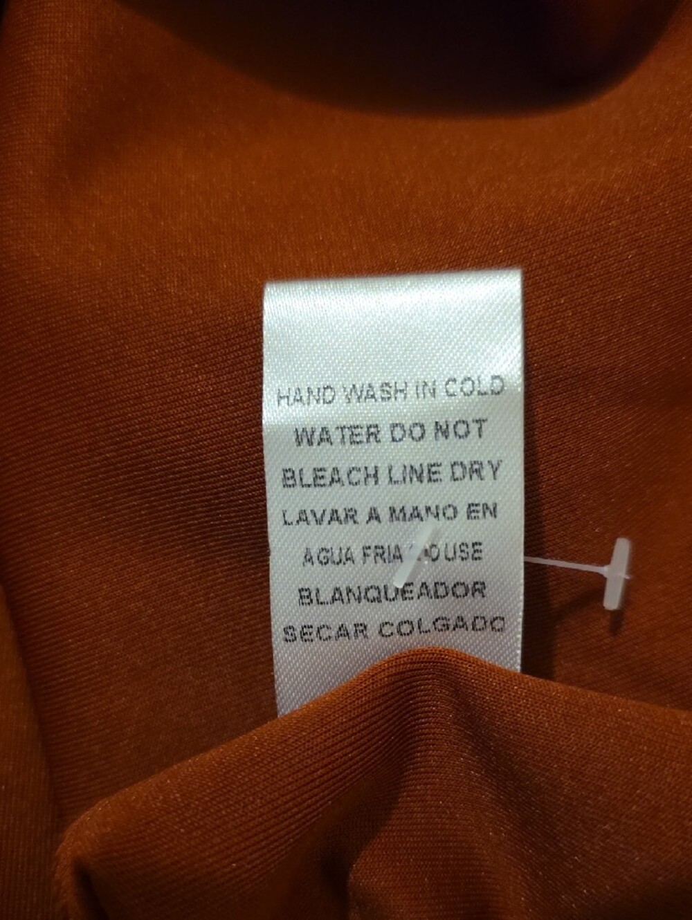 Entro Dress Burnt Orange W/ Cream & Burnt Orange Pinstripe Collar & Sleeve Cuff - Picture 5 of 10